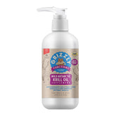 Grizzly Krill Oil Liquid pump bottle provides easy dosing for pets.