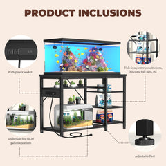 GRLEAF aquarium stand 3-tier cabinet designed for tank equipment and spare supplies