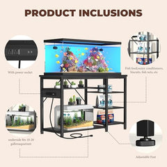 GRLEAF aquarium stand right-side tank storage supports secondary tank space.