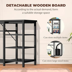 GRLEAF aquarium stand side view highlights 3-tier cabinet and ventilation-ready storage.