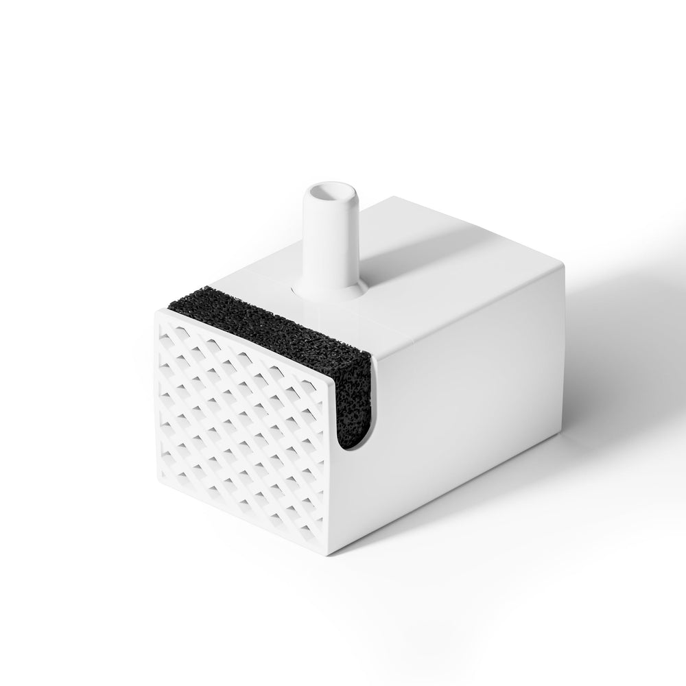 GROOKPET dog fountain pump close-up, quiet operation keeps water flowing