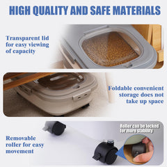 Gropecan collapsible dog food container sealed lid showcases moisture protection for freshness.