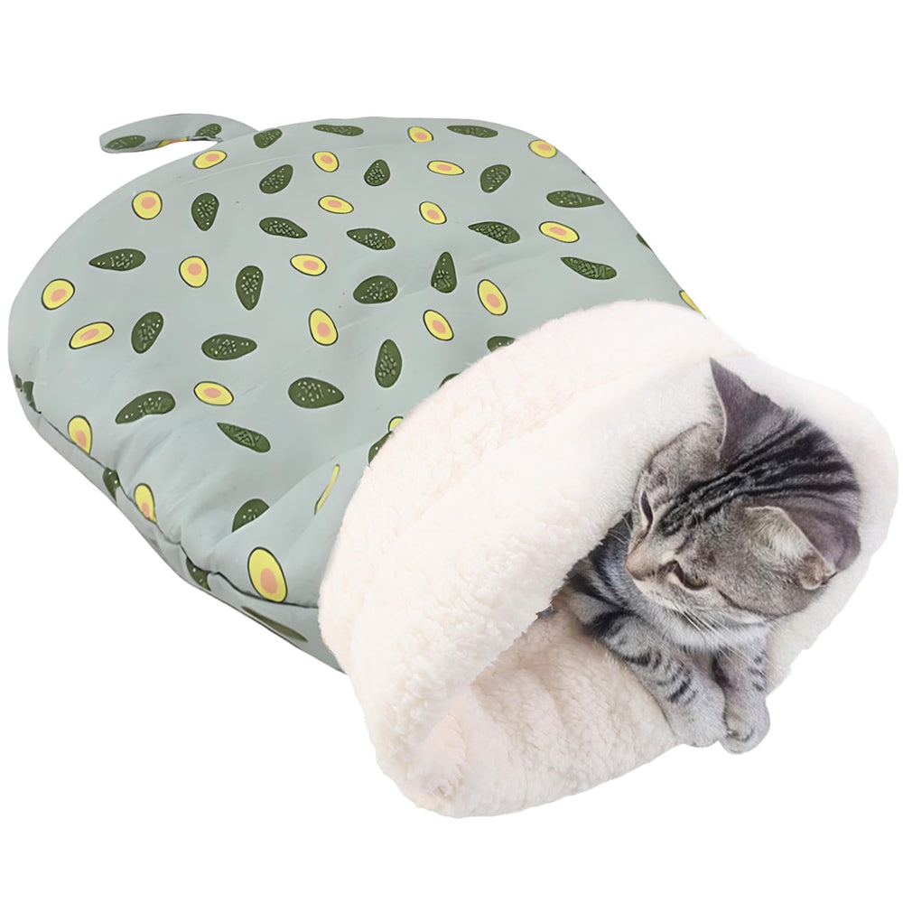 GROTOLY Green Cat Sleeping Bag wrapped in plush velvet creates a cozy winter nest.