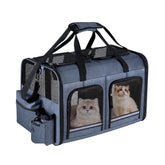 Groxkox cat carrier folded-compact view highlights easy storage during travel.