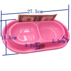 GRPET cat-kit-dish light-blue shows dual-feed setup easing mealtime for pets