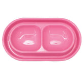 GRPET cat-kit-dish pink 2-in-1 feeding bowl for meals and water