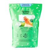 Grubbly Farms Grubblies pouch closeup highlighting protein-rich treats for healthy flock foraging