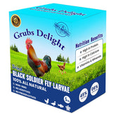 Grubs Delight 5lb bag front close-up showing resealable packaging for fresh, long-lasting nutrition.