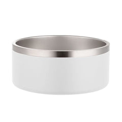 Gteller dog bowl 32oz white front view with non-slip base for quiet meals.