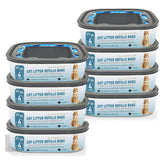 Gttyowyin jumbo 28ft bags pack-8 cartridges laid out for long-lasting waste containment and odor control.