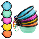 Guardians collapsible dog bowls extended for easy hydration during hikes and travel.