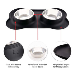 Guardians removable stainless steel bowls 13.5oz each for easy filling