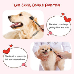 GUBCUB Pets Grooming Comb Round Teeth closeup shows gentle, skin-safe grooming.
