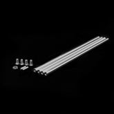 GuineaLoft Beams 1ft-rod laid out, showing lightweight aluminum for simple DIY cage upgrades.