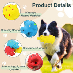 Guiwawa durable rubber pig dog toy for medium to large dogs facilitates chewing