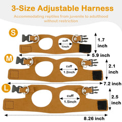 GUNEDD Bearded Dragon harness easy-on-off design for quick fitting.