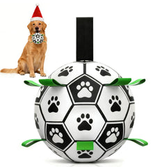 Guowanpp interactive dog soccer ball with straps closeup, ideal for bonding and active play.