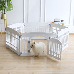 Gupamiga puppy enclosure door panel supports easy access during playtime.