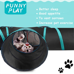 GUSTYLE Cat Tunnel Toy hanging bell encourages interactive chase and playful batting.
