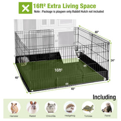GUTINNEEN rabbit playpen detachable bottom outdoors with sunshade option