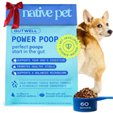 GutWell Power Poop pellets bottle shows digestive support for dogs.