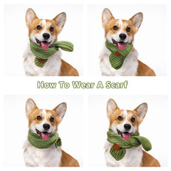 Gvhntk dog knitted scarf green enhances holiday look and cozy comfort.
