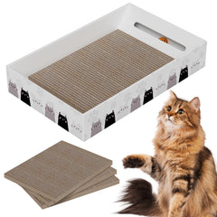 GWORLD 3in1 cat scratcher bed ball toy offers interactive play and comfy rest for indoor cats.