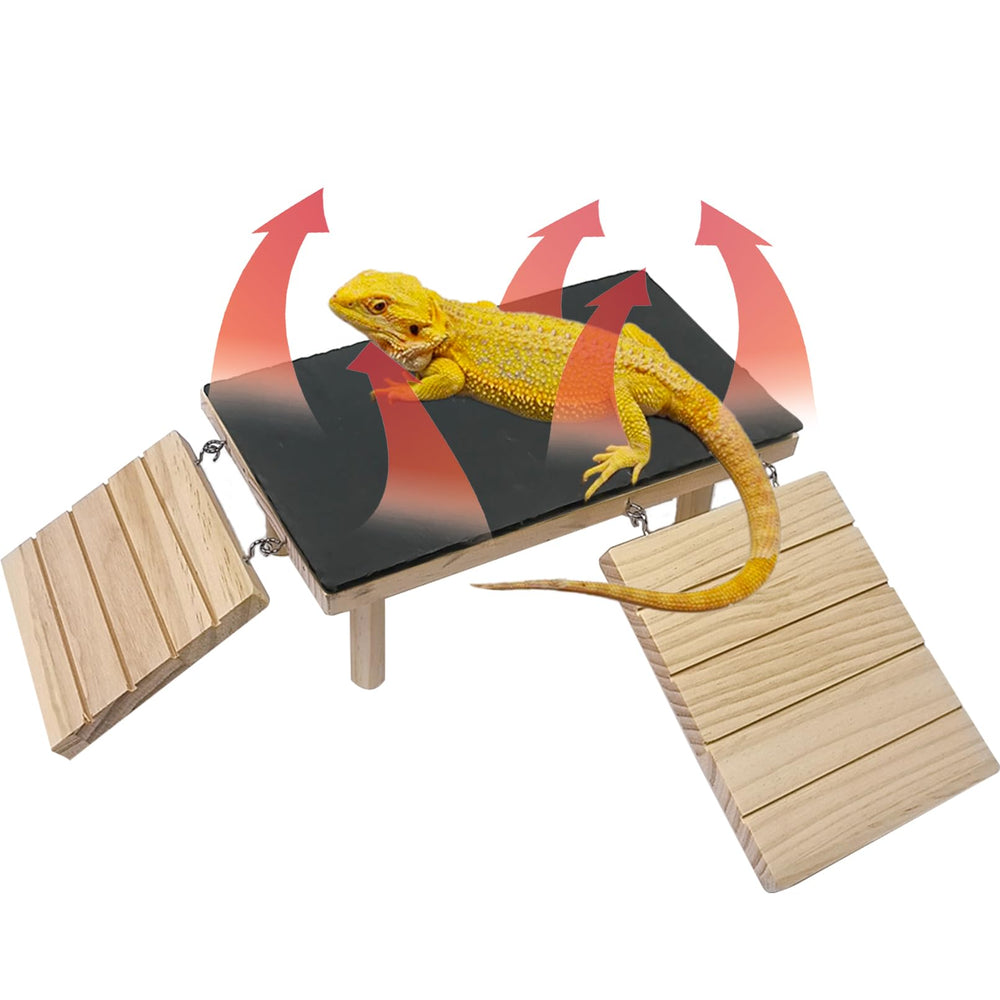 GXSDJ wooden basking platform front view with spacious sunbathing space.