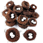 GXXMEI bird nest 8-nests display on table for Easter décor and DIY crafts.