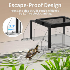 GYACS upgraded turtle basking platform escape barrier guards ensure safety during basking