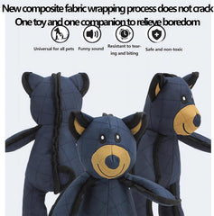 GYLCTOM Unbreakable Bear toy close-up showing squeaker for interactive play