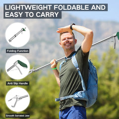 GYORGKSHI snake tongs folded for compact storage and easy portability.