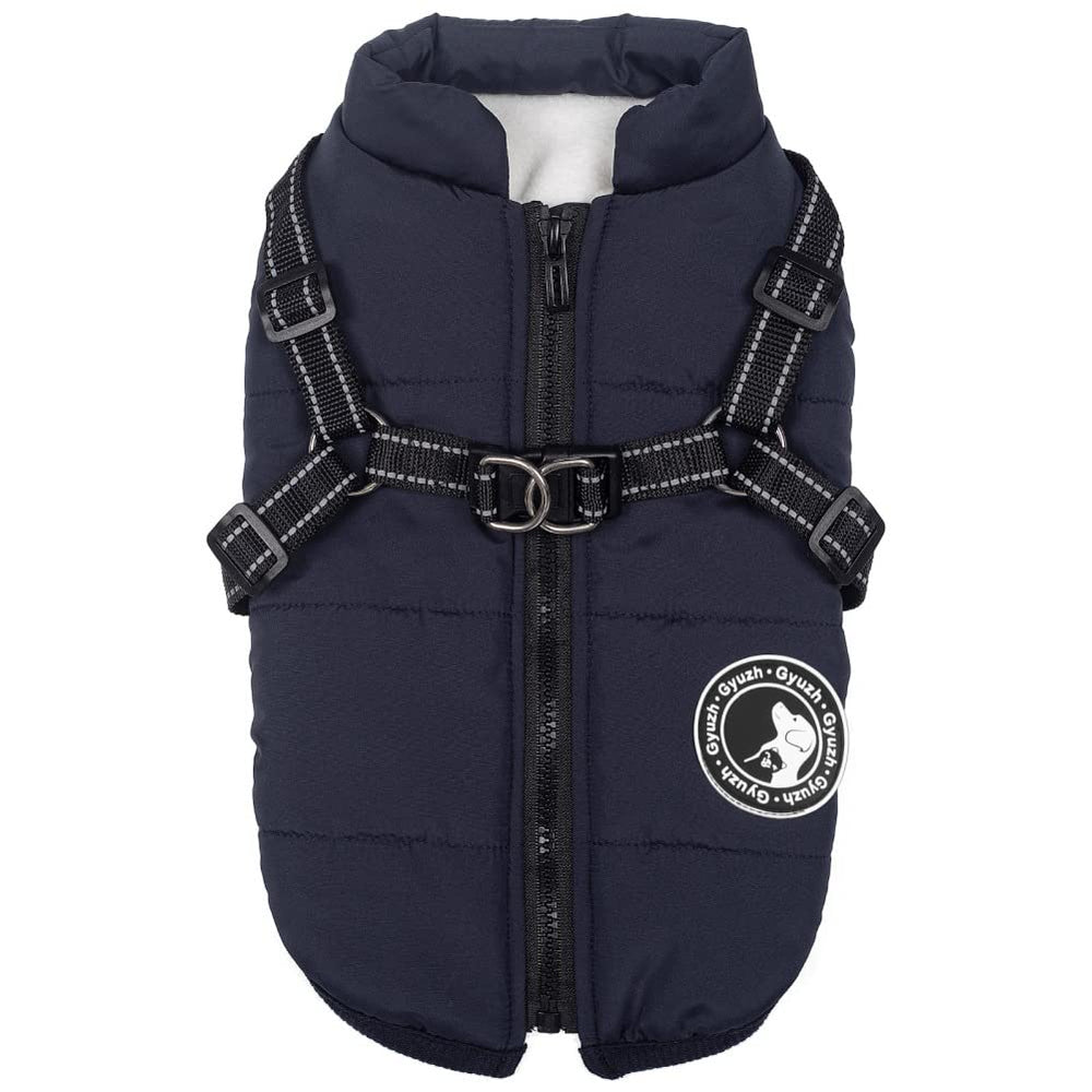 Gyuzh dog coat with harness waterproof jacket for all-weather protection.