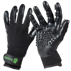 H HANDSON Pet Grooming Gloves close-up of bristle nodules for gentle grooming and hair removal