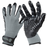 H HANDSON Pet Grooming Gloves main image shows ergonomic design for gentle grooming.