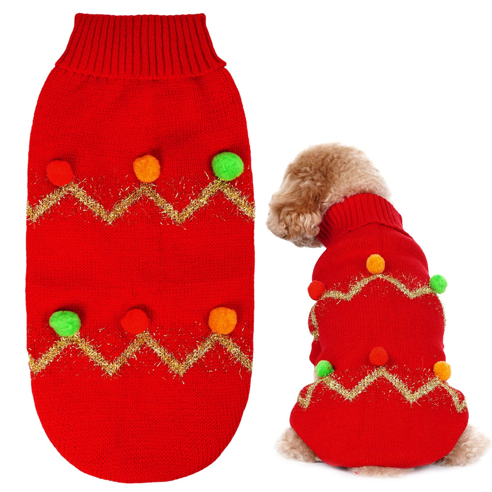 Haakong dog Christmas sweater red knit close-up shows warm festive fabric for winter walks