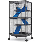 HABUTWAY 45h metal small animal cage with rolling wheels for easy repositioning.
