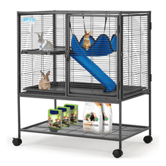 HABUTWAY ferret cage exterior view shows durable rust-resistant metal.