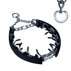 HAESINPA prong collar with quick-release buckle for easy on/off training sessions.