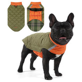 Hahbabya reversible waterproof dog coat army green orange xl front view highlights weather protection
