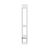 Hakuna Pets white glass patio door side view shows easy pet access and clear outdoor view.
