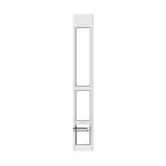 Hakuna Pets white glass patio door side view shows easy pet access and clear outdoor view.