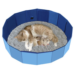 HALAGAS cat birthing box foldable blue for easy storage and calm nesting