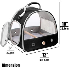 halinfer bird travel carrier with wooden standing perch for resting