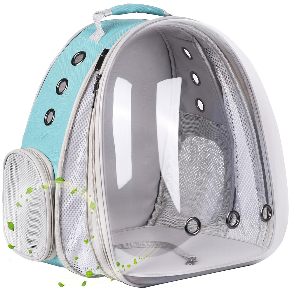 halinfer front-extend-cat-backpack left-view reveals expanded space for larger cats on trips.