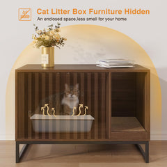 Halitaa cat litter box enclosure open doors highlight privacy and odor containment