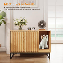 Halitaa litter box enclosure ventilation holes for fresher air around cat