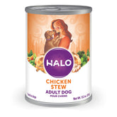 Halo Healthy Grains wet dog food can with chicken in broth offers premium nutrition.