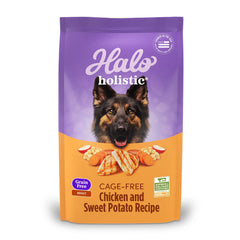 Halo Holistic cage-free chicken first ingredient kibble for adult dogs