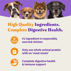Halo Holistic grain-free dry dog food bag without common fillers